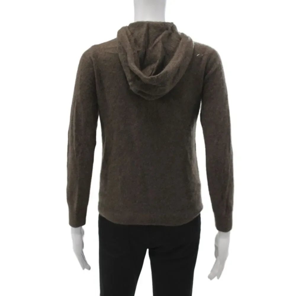 Quince Women Hooded Full Zip 100% Cashmere Sweater Brown Size M